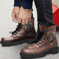 Robertson Ancient Tartan Crest Leather Boots