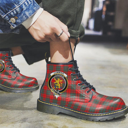 Cumming Modern Tartan Crest Leather Boots