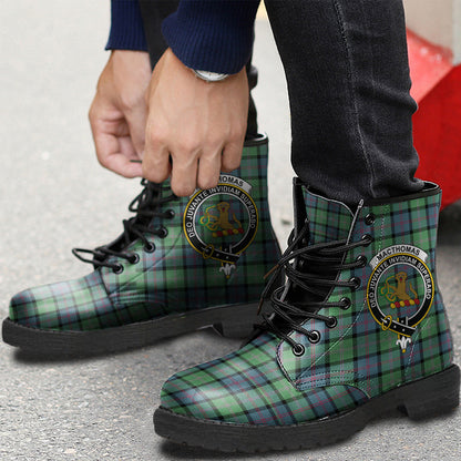 MacThomas Ancient Tartan Crest Leather Boots