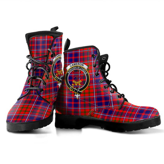 Cameron of Lochiel Modern Tartan Crest Leather Boots