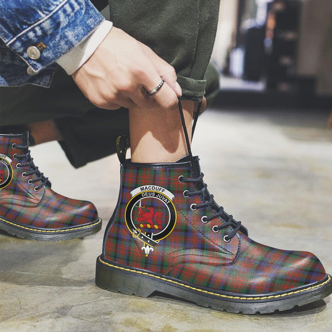 MacDuff Hunting Modern Tartan Crest Leather Boots