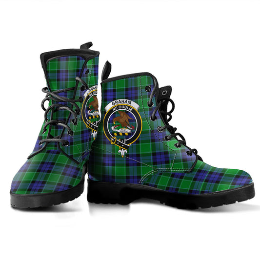 Graham of Menteith Modern Tartan Crest Leather Boots