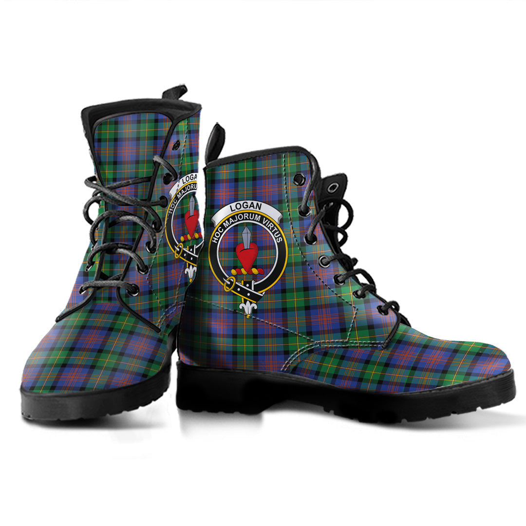 Logan Ancient Tartan Crest Leather Boots