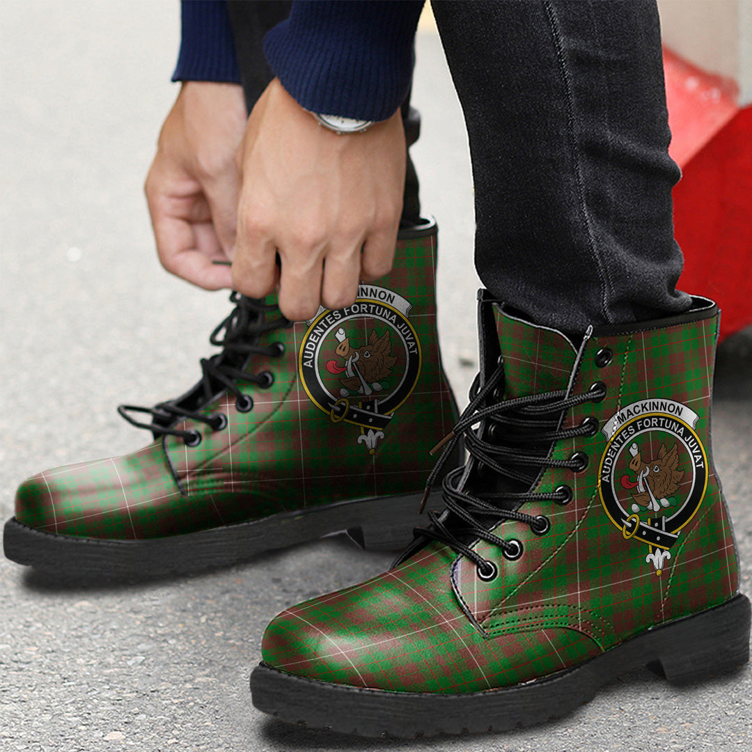 MacKinnon Hunting Modern Tartan Crest Leather Boots