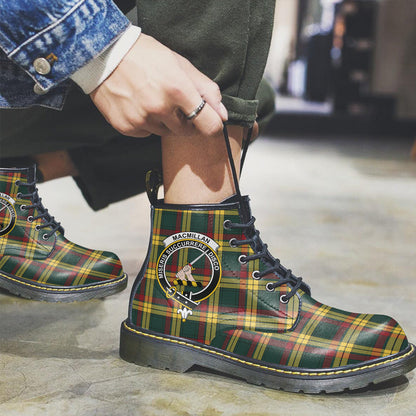 MacMillan Old Modern Tartan Crest Leather Boots