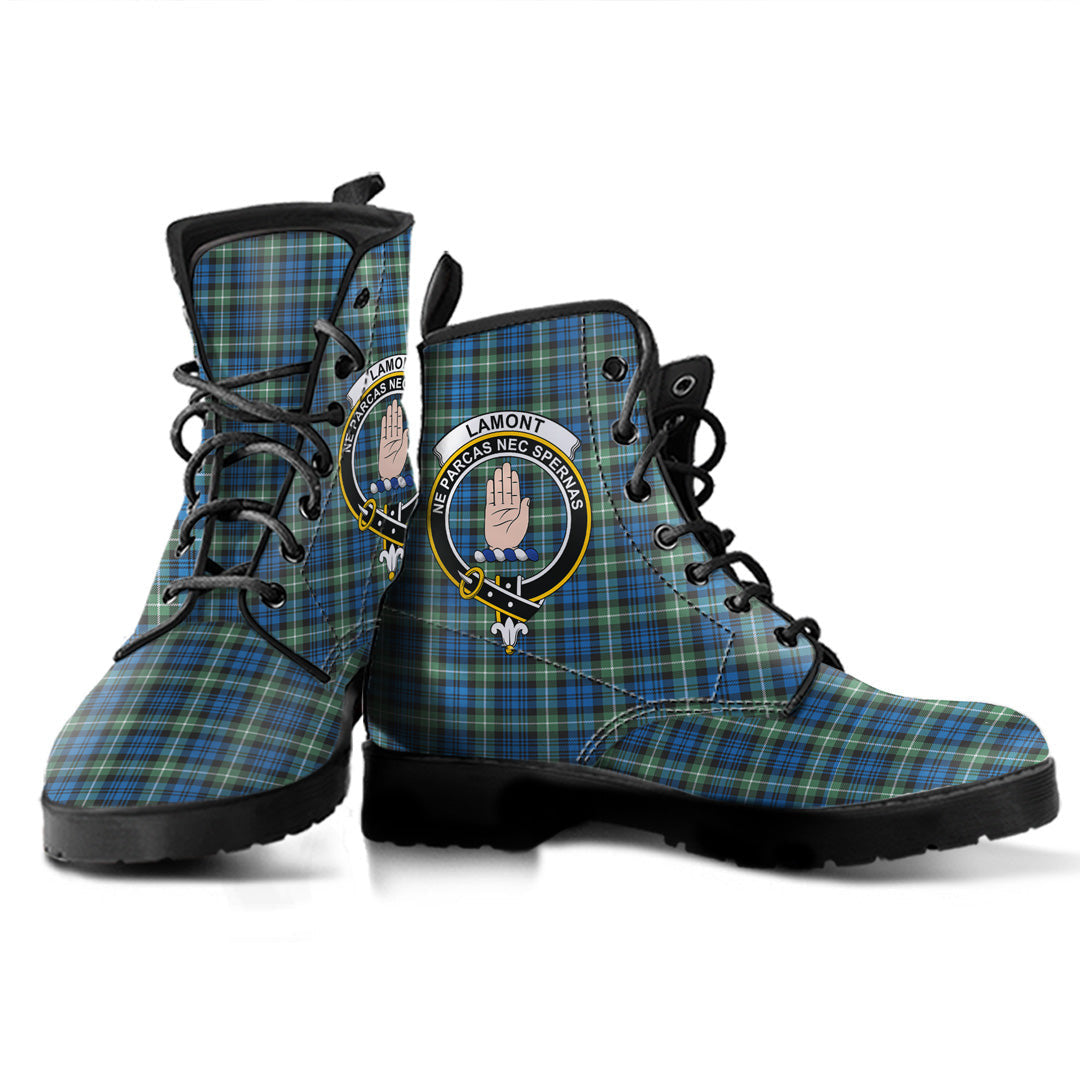 Lamont Ancient Tartan Crest Leather Boots