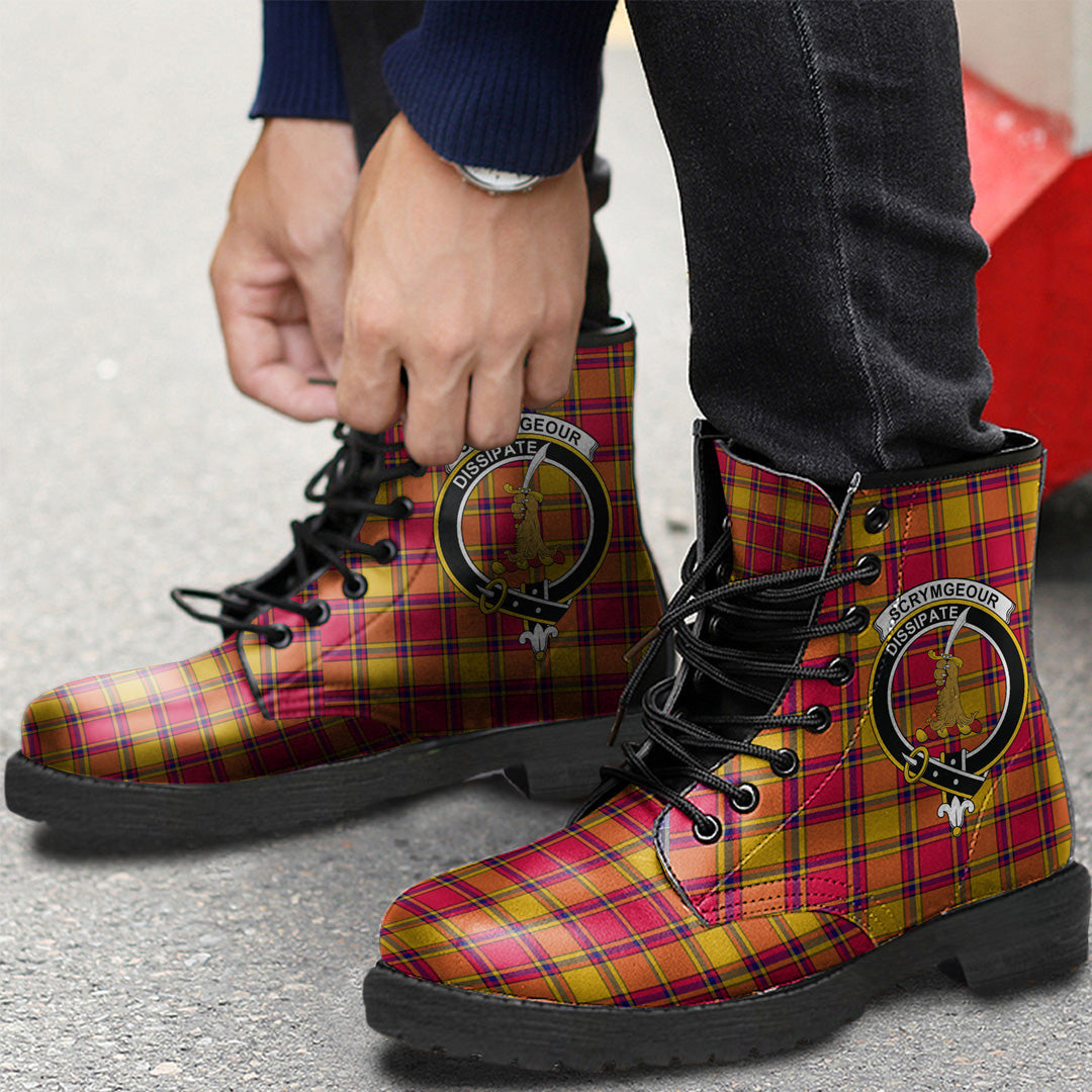 Scrymgeour Tartan Crest Leather Boots