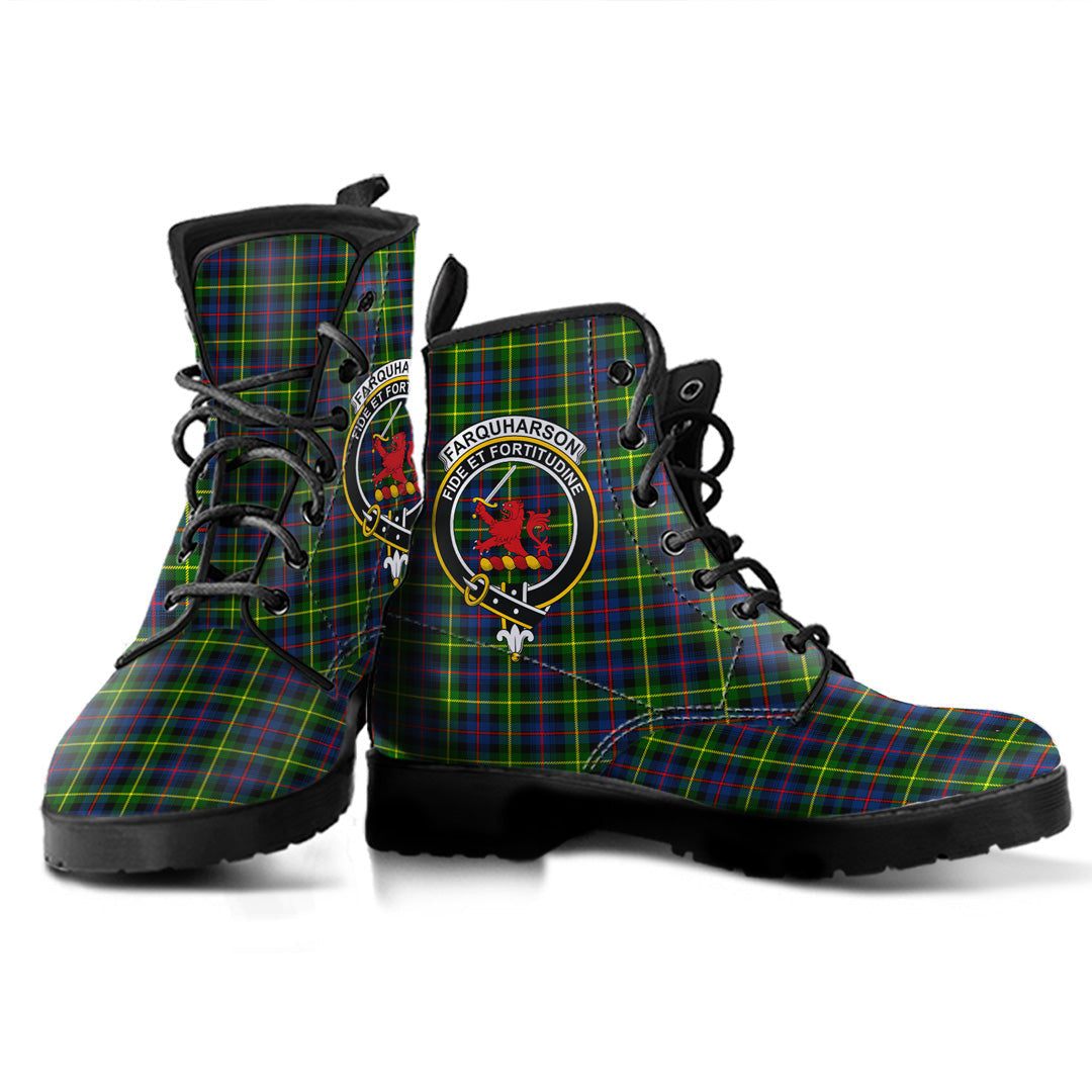 Farquharson Modern Tartan Crest Leather Boots