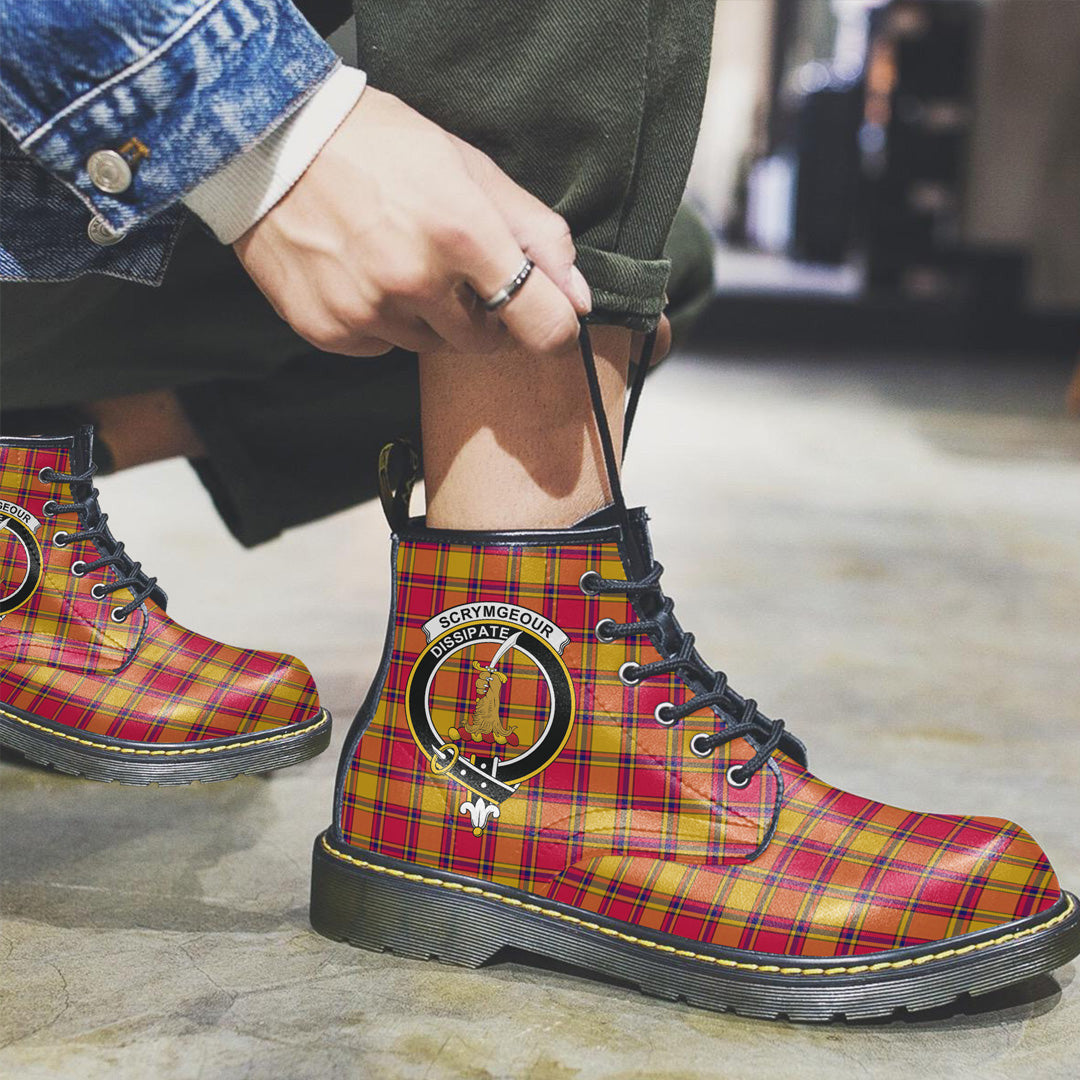 Scrymgeour Tartan Crest Leather Boots