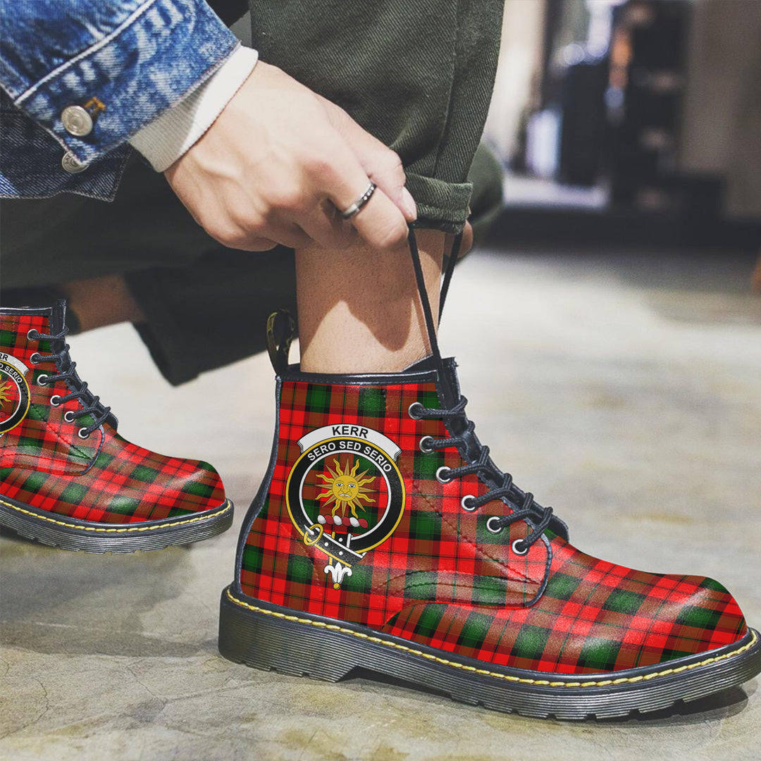 Kerr Modern Tartan Crest Leather Boots