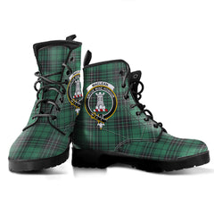 MacLean Hunting Ancient Tartan Crest Leather Boots