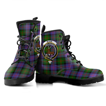 Blair Modern Tartan Crest Leather Boots