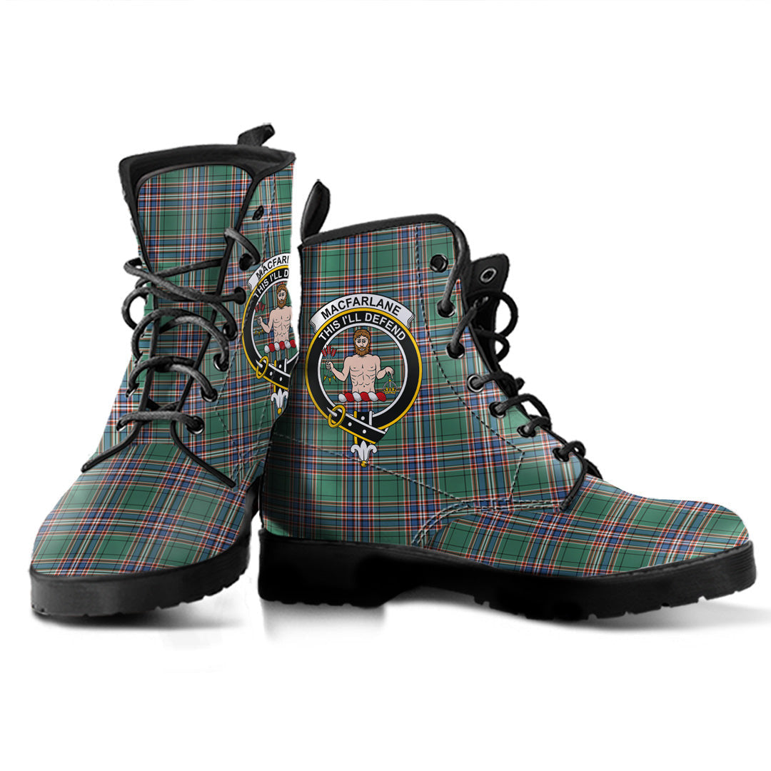 MacFarlane Hunting Ancient Tartan Crest Leather Boots