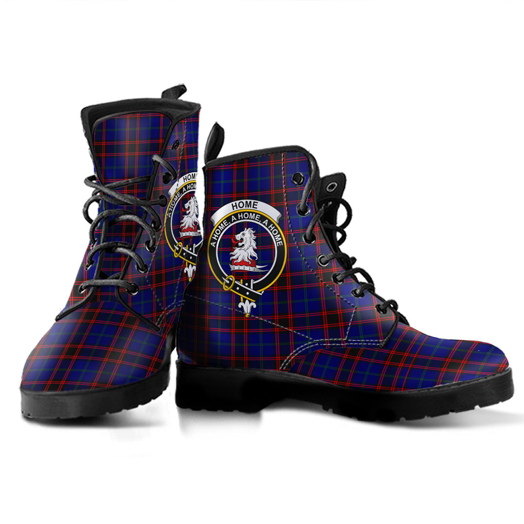 Home Modern Tartan Crest Leather Boots