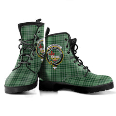 MacDonald Lord of the Isles Hunting Tartan Crest Leather Boots