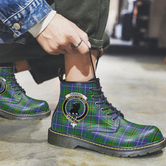 Turnbull Hunting Tartan Crest Leather Boots