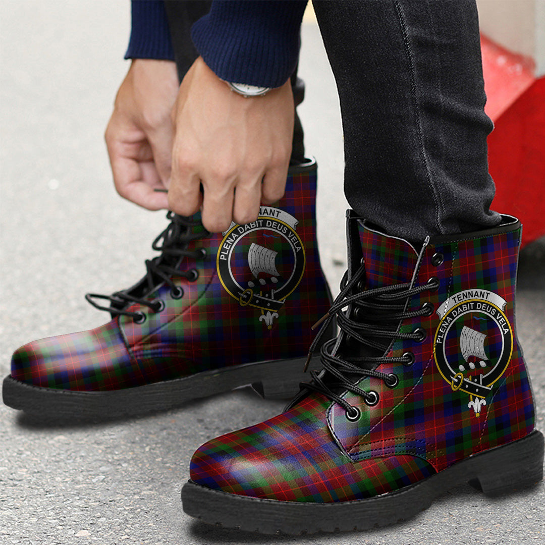 Tennant Tartan Crest Leather Boots