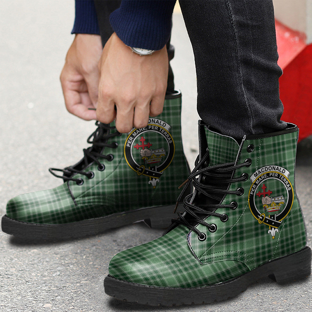 MacDonald Lord of the Isles Hunting Tartan Crest Leather Boots