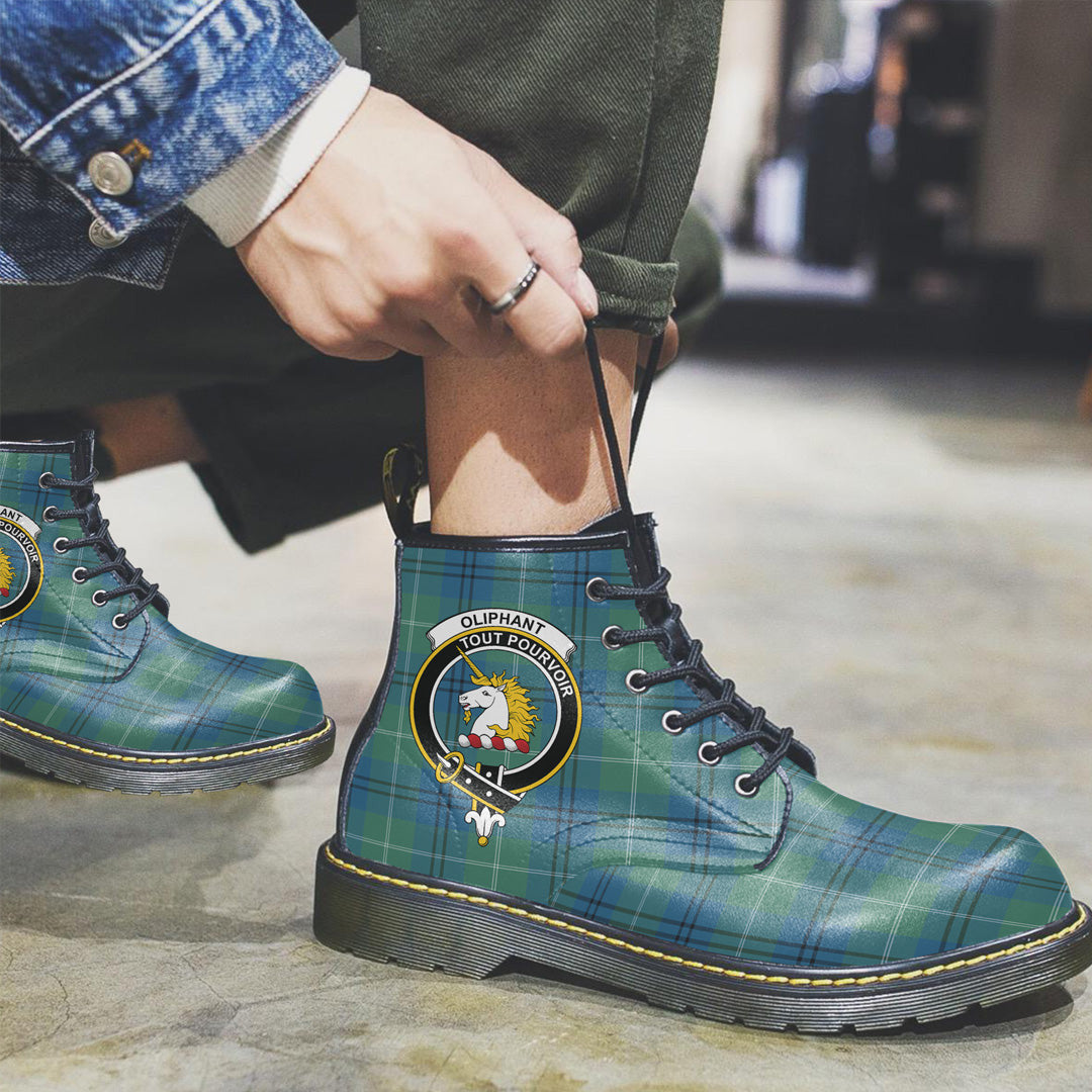 Oliphant Ancient Tartan Crest Leather Boots