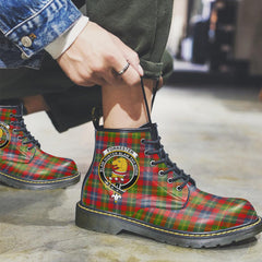 Forrester Tartan Crest Leather Boots