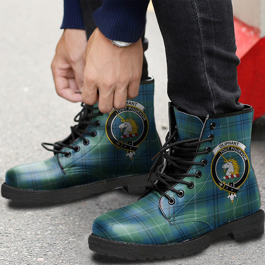 Oliphant Ancient Tartan Crest Leather Boots