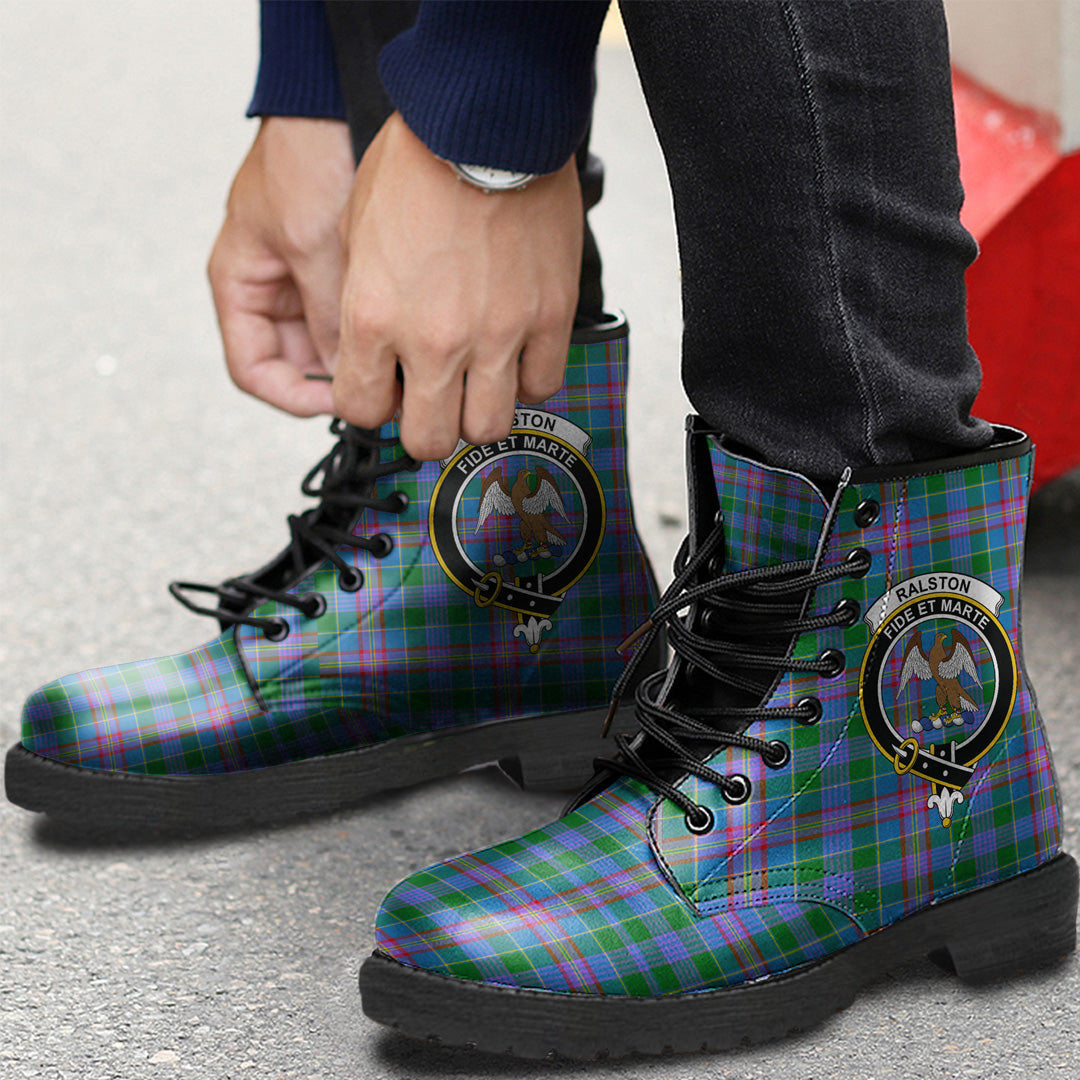 Ralston Tartan Crest Leather Boots