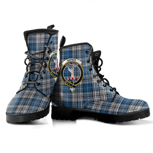 Napier Modern Tartan Crest Leather Boots