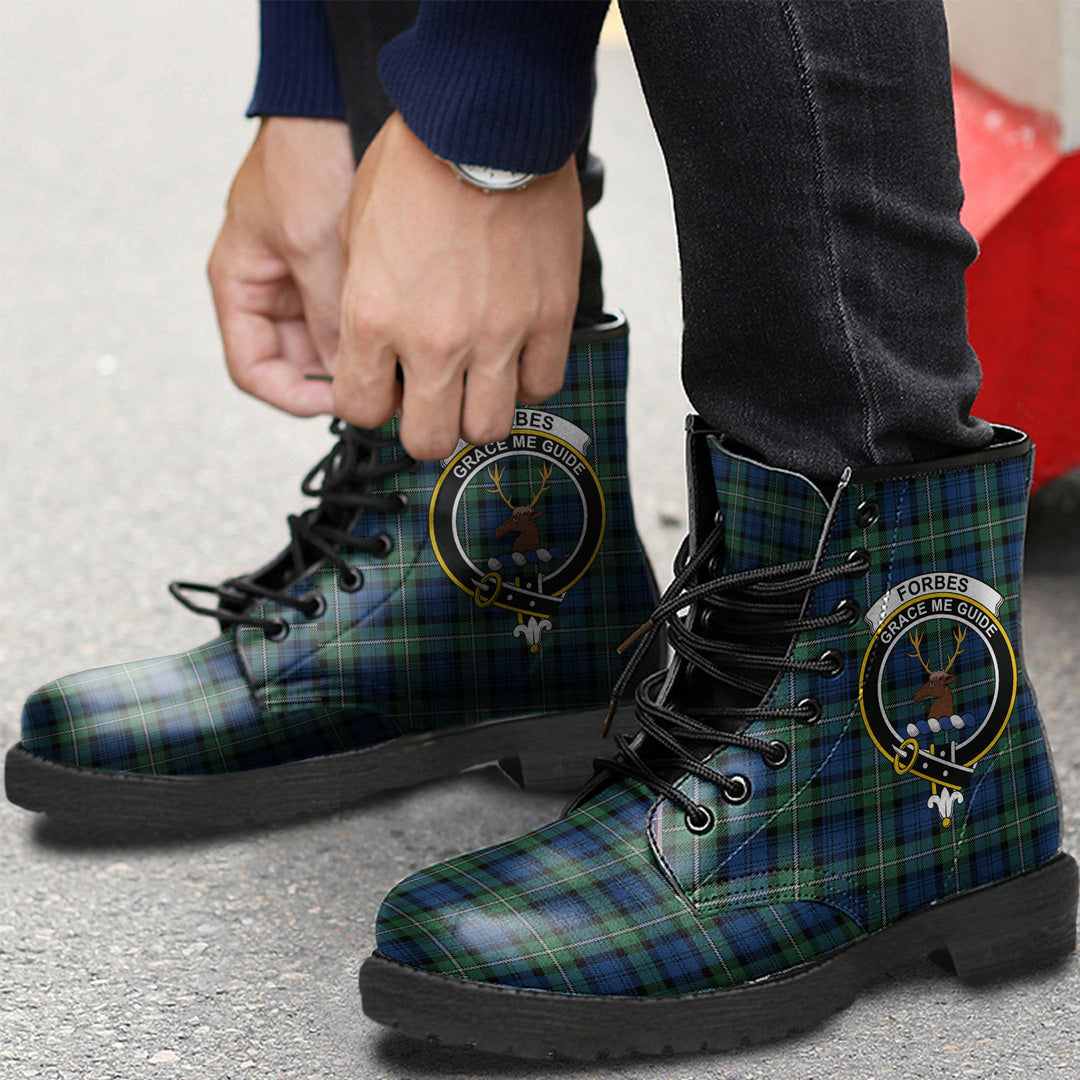 Forbes Ancient Tartan Crest Leather Boots