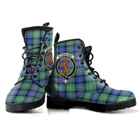 Sutherland Old Ancient Tartan Crest Leather Boots