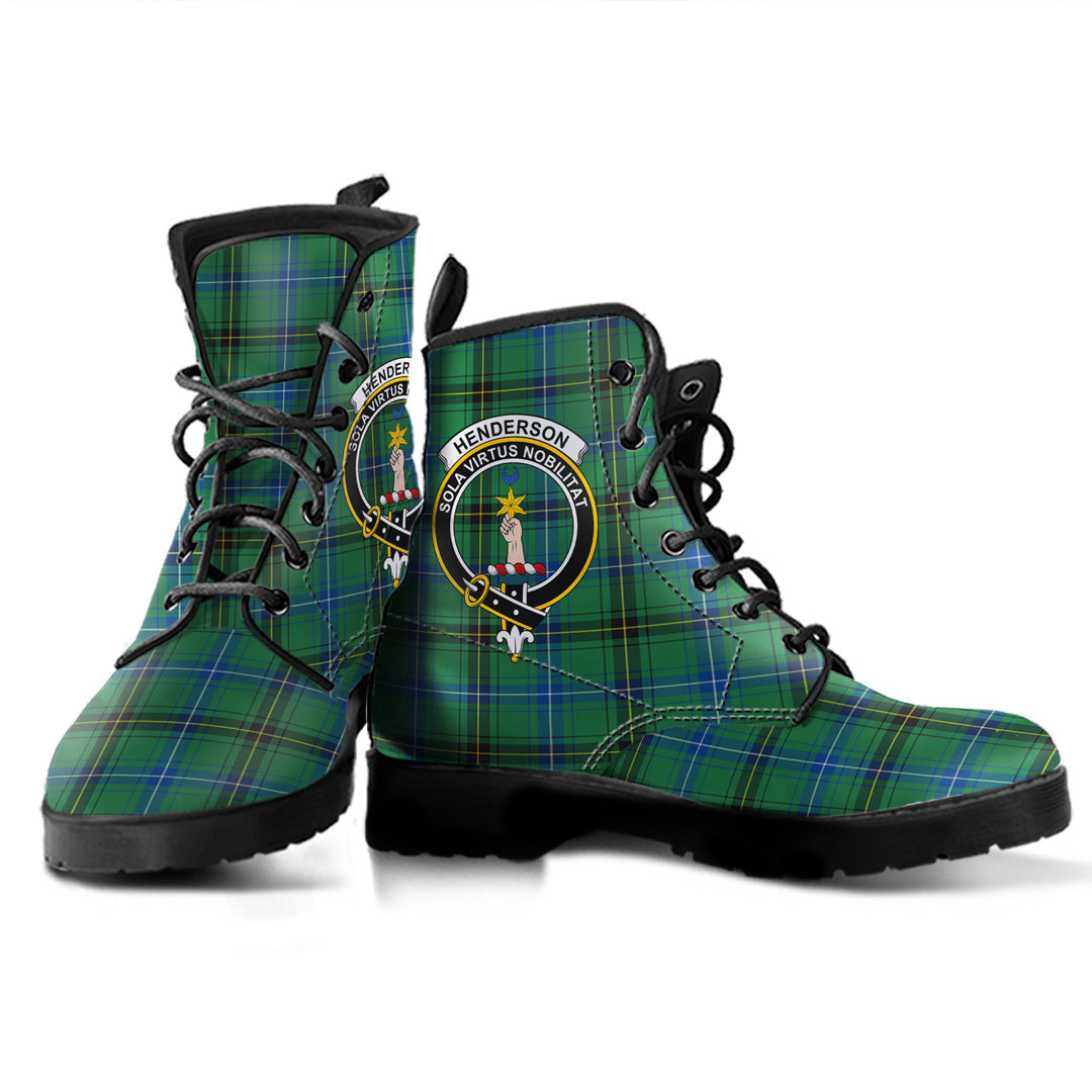 Henderson Ancient Tartan Crest Leather Boots