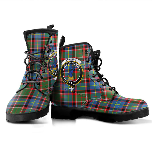 Stirling Bannockburn District Tartan Crest Leather Boots