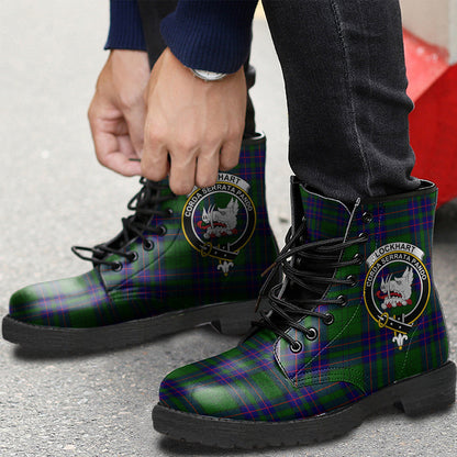 Lockhart Modern Tartan Crest Leather Boots