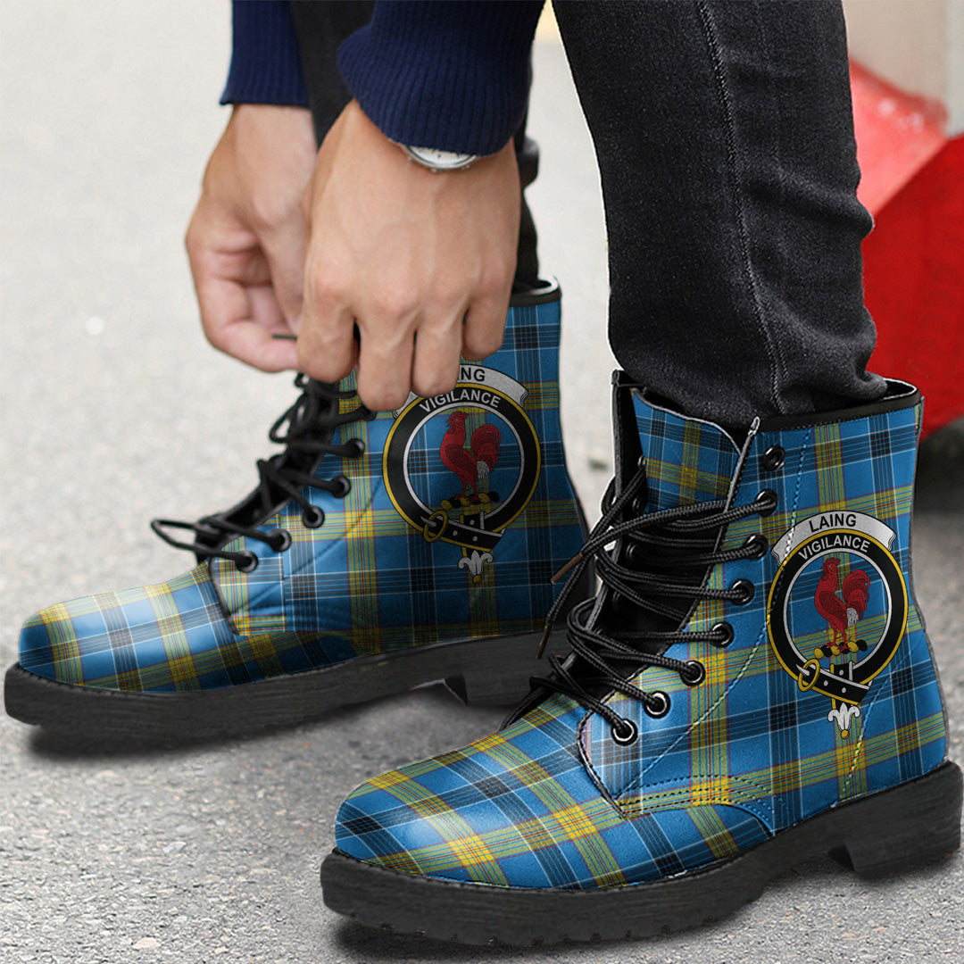 Laing Tartan Crest Leather Boots