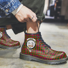 Skene Modern Tartan Crest Leather Boots