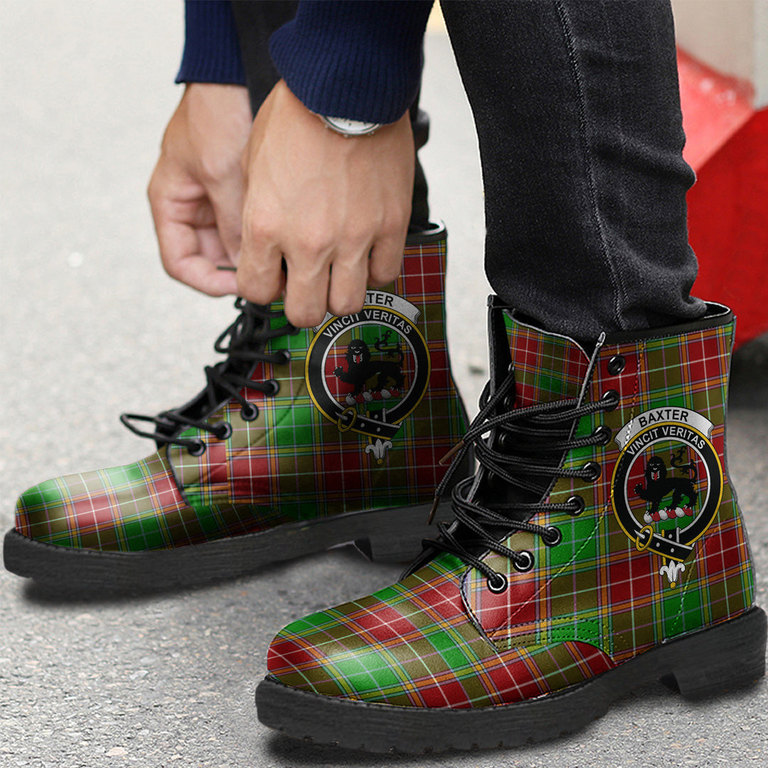 Baxter Modern Tartan Crest Leather Boots