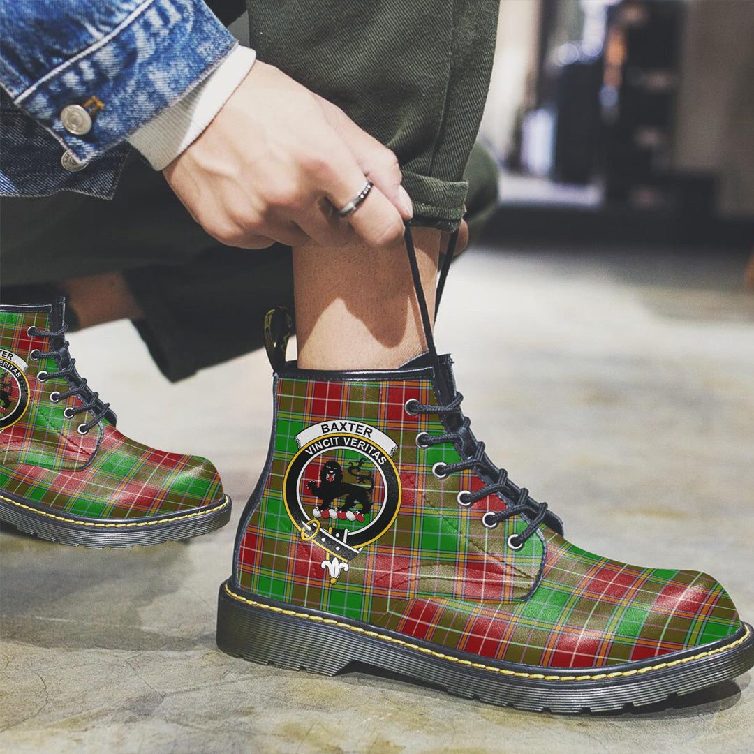 Baxter Modern Tartan Crest Leather Boots