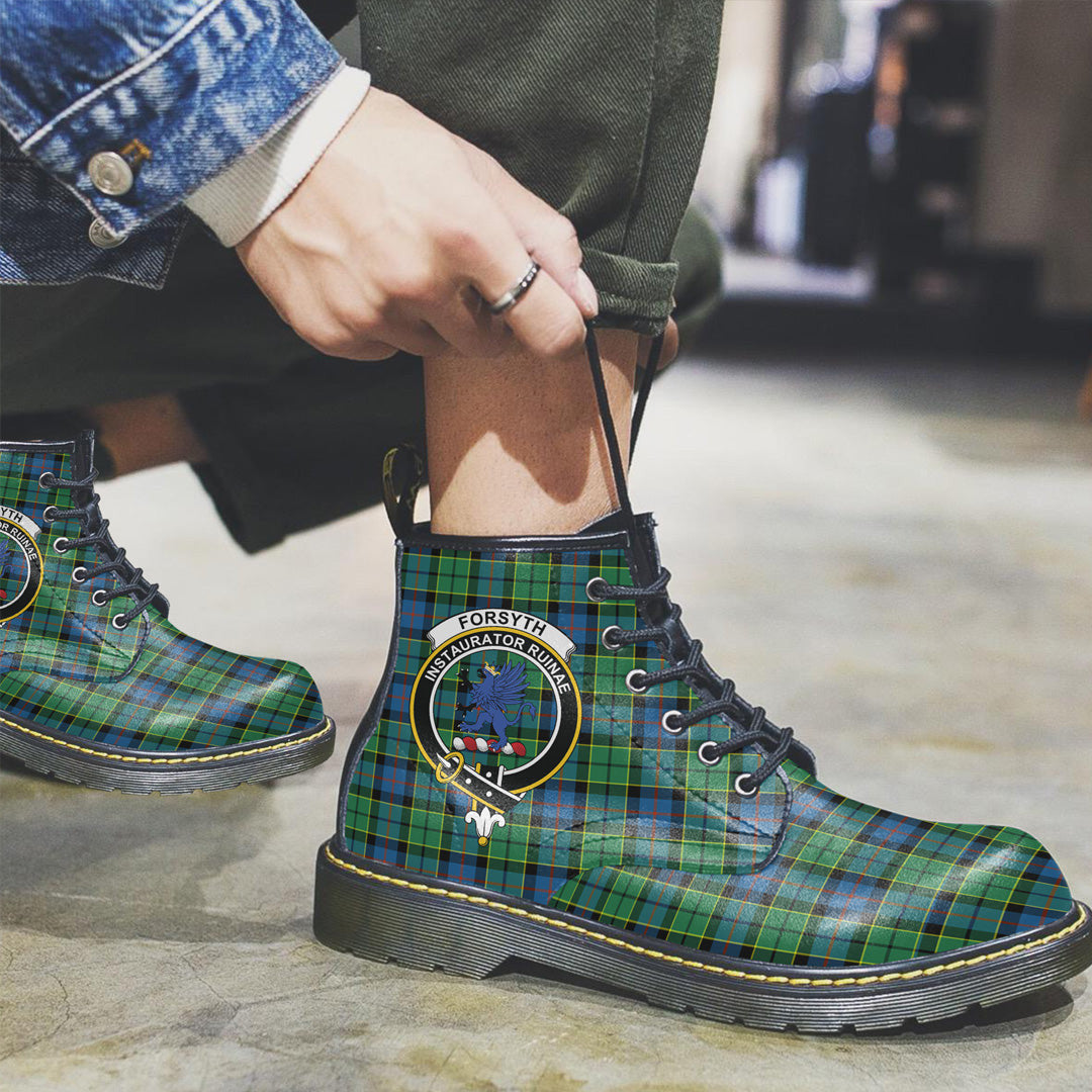 Forsyth Ancient Tartan Crest Leather Boots