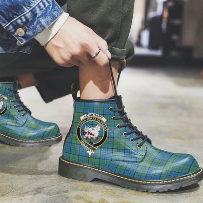 Lockhart Tartan Crest Leather Boots