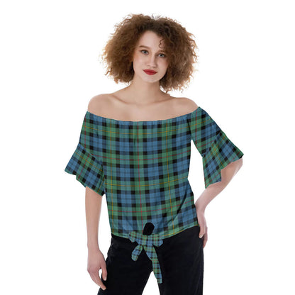 MacEwen Ancient Tartan Plaid Off-Shoulder Blouse