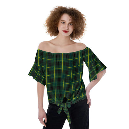 MacArthur Modern Tartan Plaid Off-Shoulder Blouse