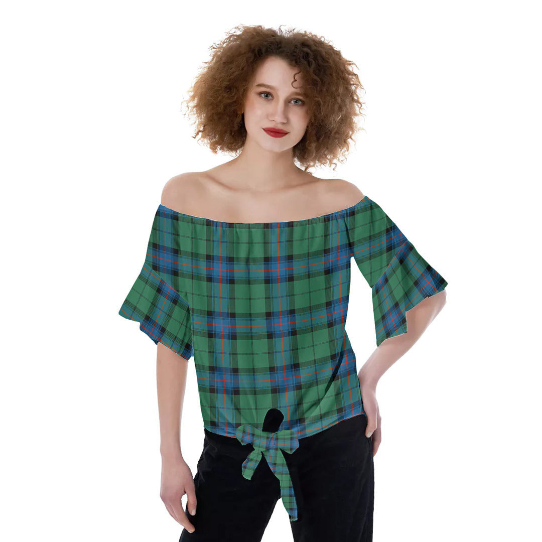 Armstrong Ancient Tartan Plaid Off-Shoulder Blouse