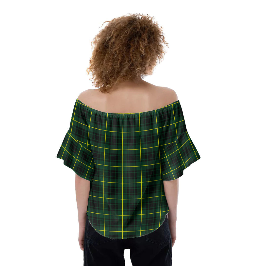 MacArthur Modern Tartan Plaid Off-Shoulder Blouse