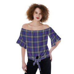 Kinnaird Tartan Plaid Off-Shoulder Blouse