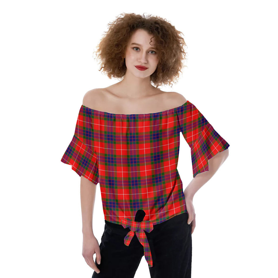 Fraser Modern Tartan Plaid Off-Shoulder Blouse