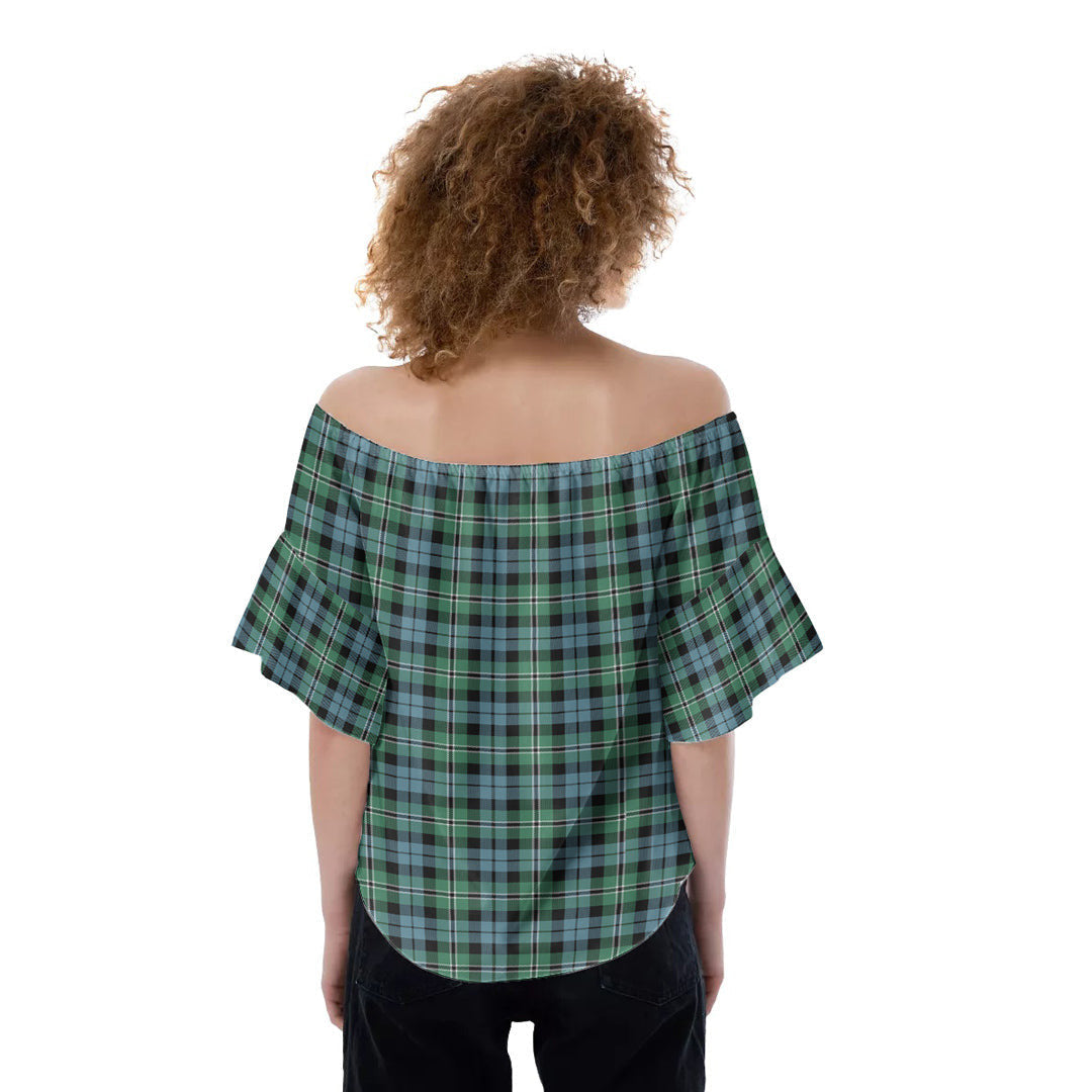 Melville Tartan Plaid Off-Shoulder Blouse