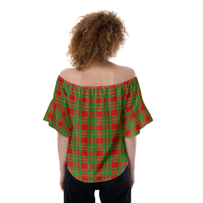 MacGregor Modern Tartan Plaid Off-Shoulder Blouse