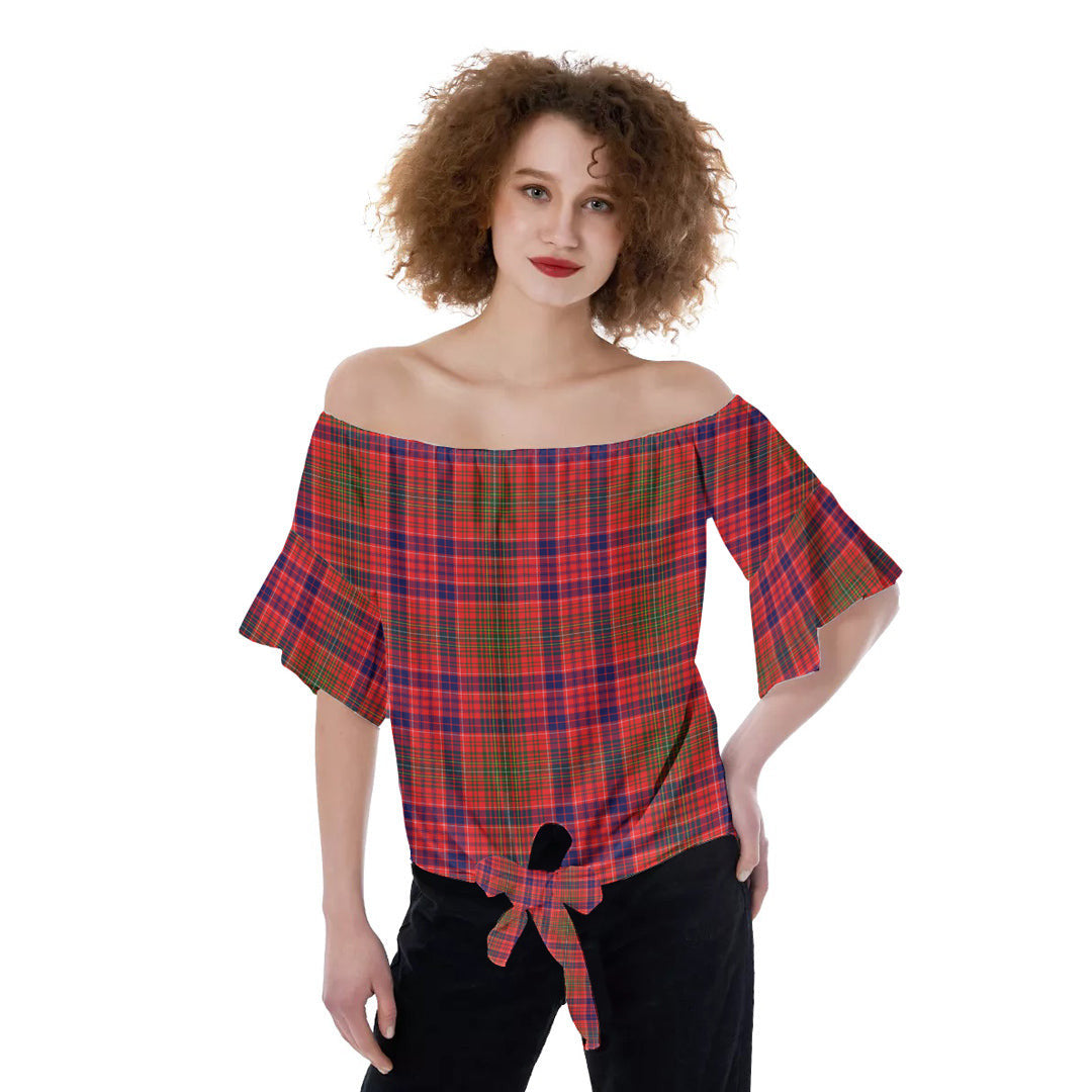 Lumsden Modern Tartan Plaid Off-Shoulder Blouse