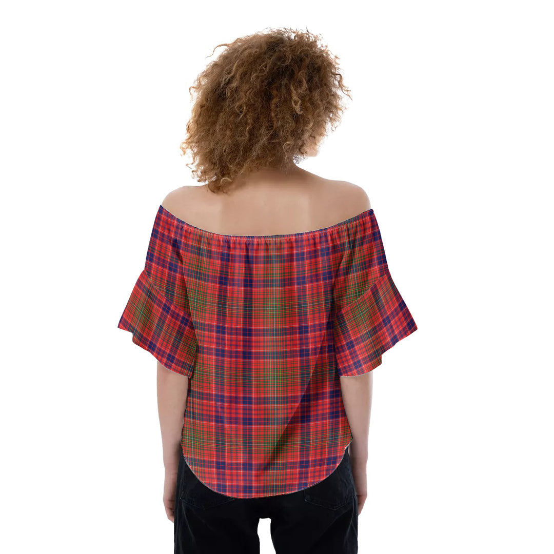 Lumsden Modern Tartan Plaid Off-Shoulder Blouse