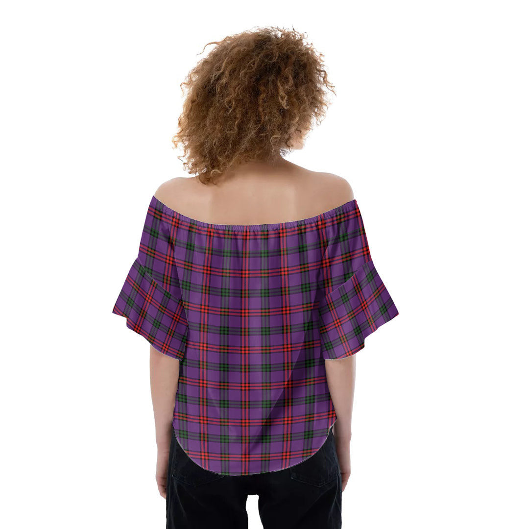 Montgomery Modern Tartan Plaid Off-Shoulder Blouse