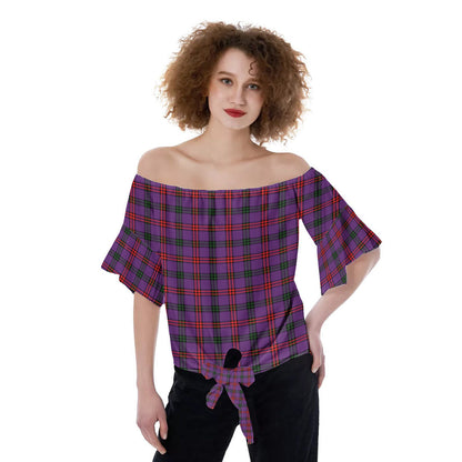 Montgomery Modern Tartan Plaid Off-Shoulder Blouse